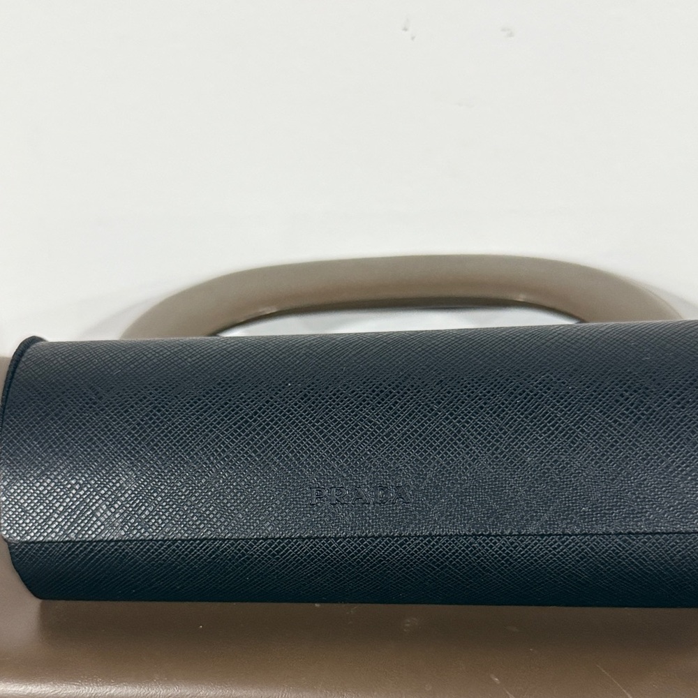 Prada Glasses Eyeglass Case Hard Magnetic Closure Black Velvet Lined